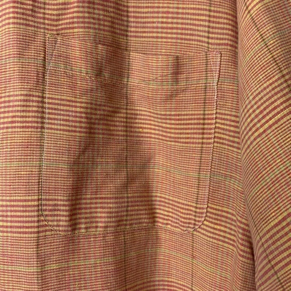 MacCluer | Linen Cotton Plaid Button Down Collared Short Sleeve Shirt XL - Picture 9 of 14